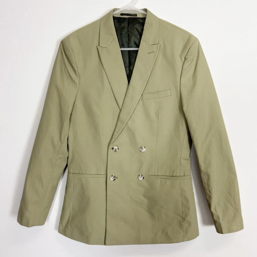 Topman Sport Coat Blazer Suit Coat Mens 36 R Khaki Green Blazer Jacket NWOT NEW